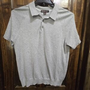 Mens Basic Light Gray Michael Kors Polo Golf Shirt